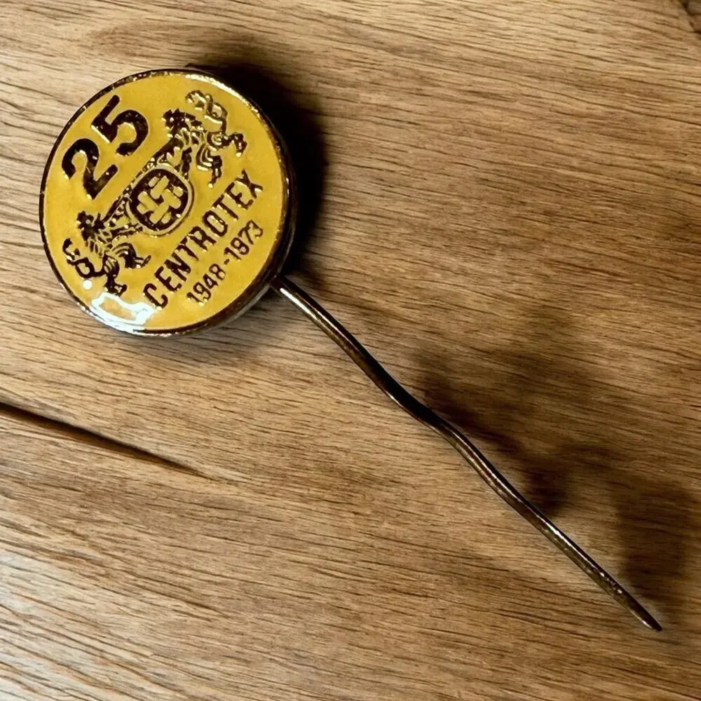 Vintage Centrotex Hat Lapel Pin Czechoslovakian Collectible 25 Anniversary 70s